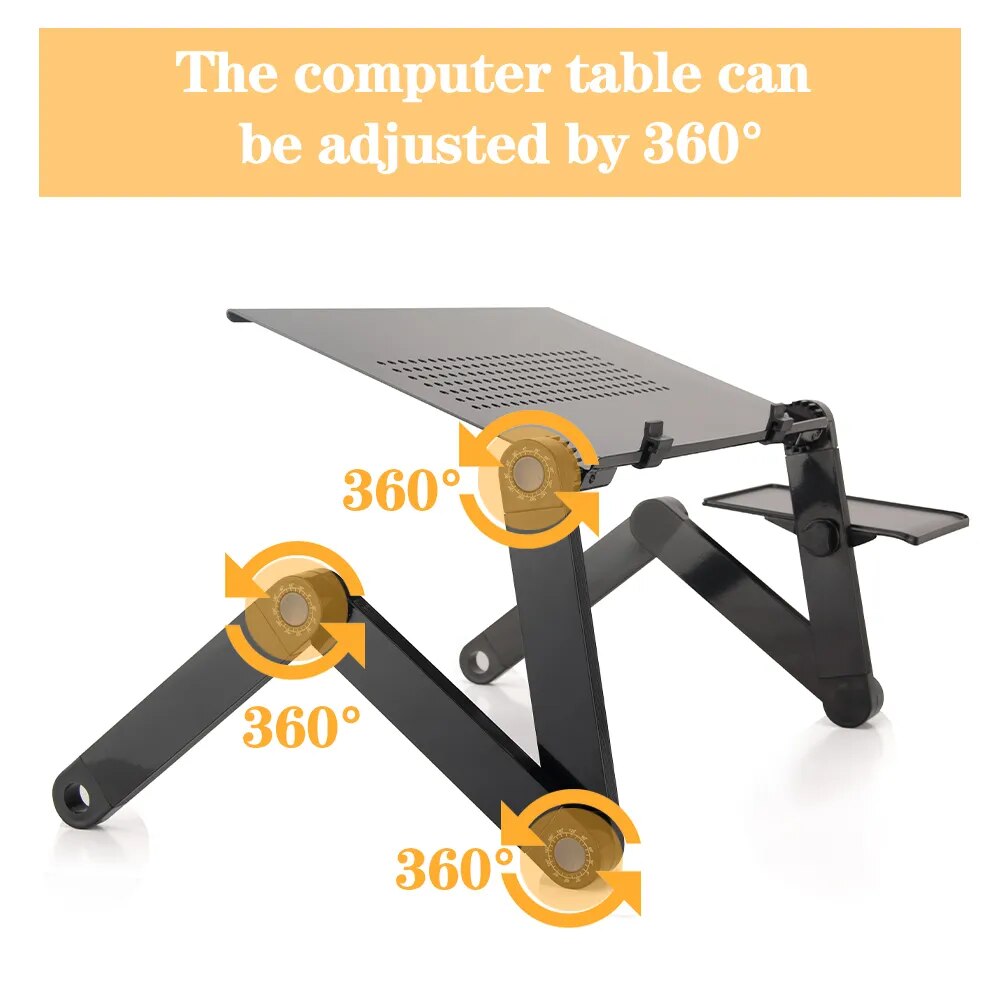 Adjustable Laptop Desk Stand For TV Bed Sofa PC Notebook With Mouse Pad