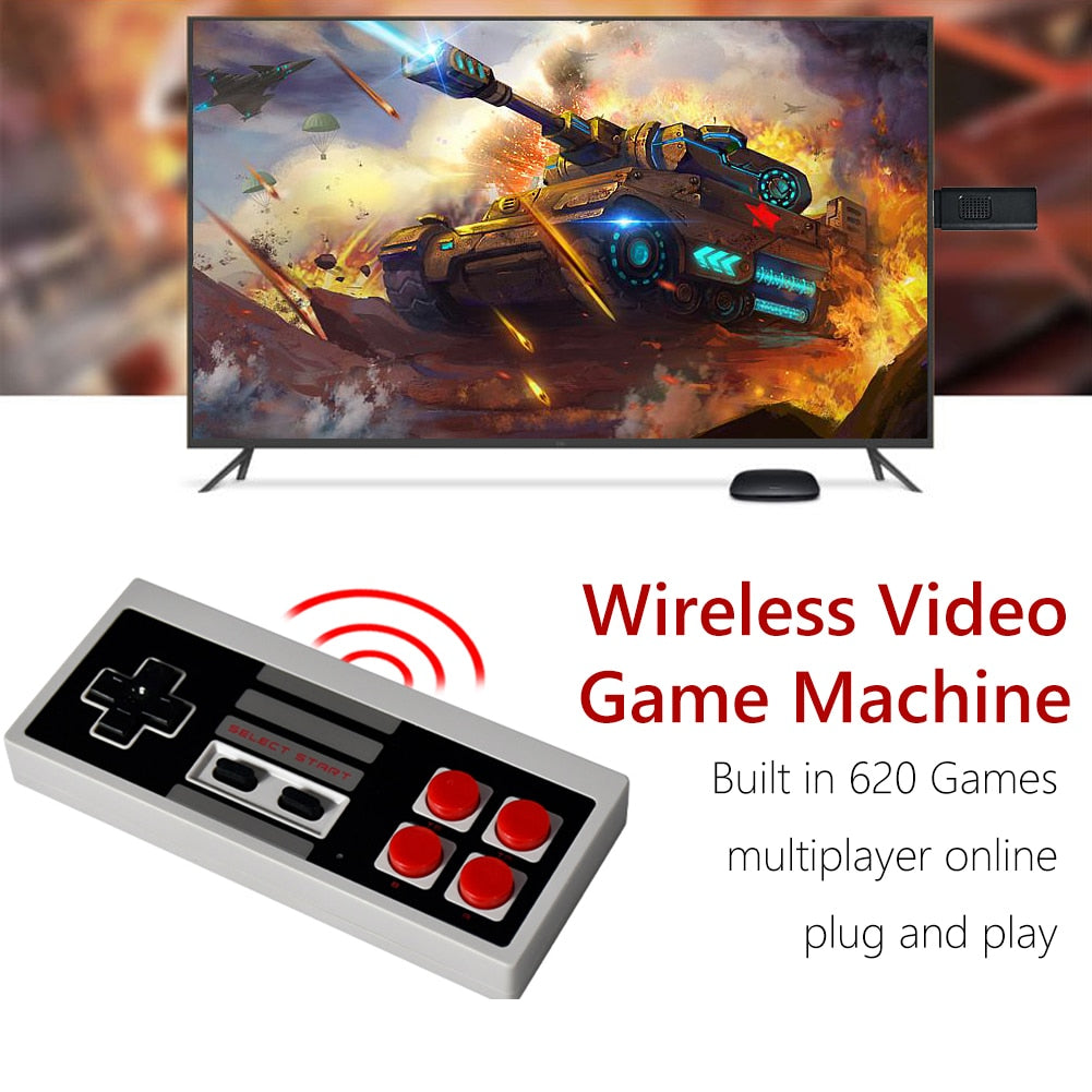 USB TV Game Console Stick 8 Bit Wireless Controller (w/620 Classic Games)