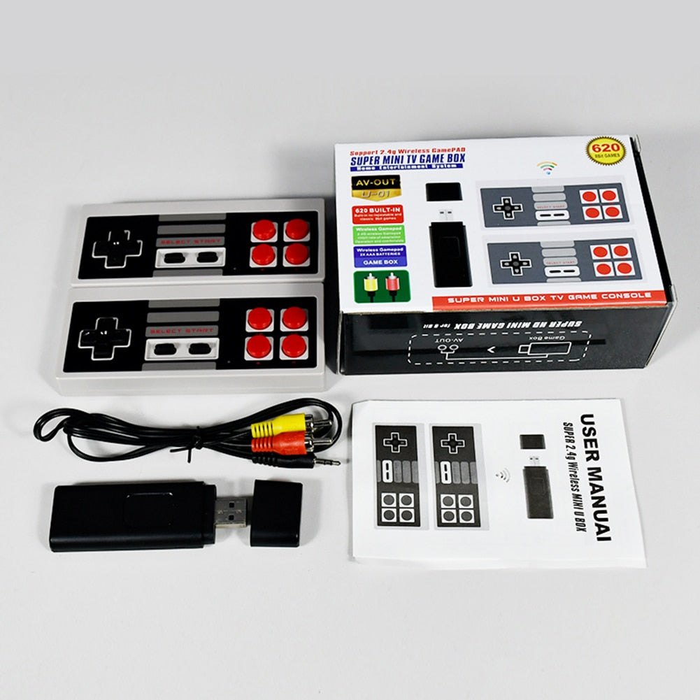 USB TV Game Console Stick 8 Bit Wireless Controller (w/620 Classic Games)