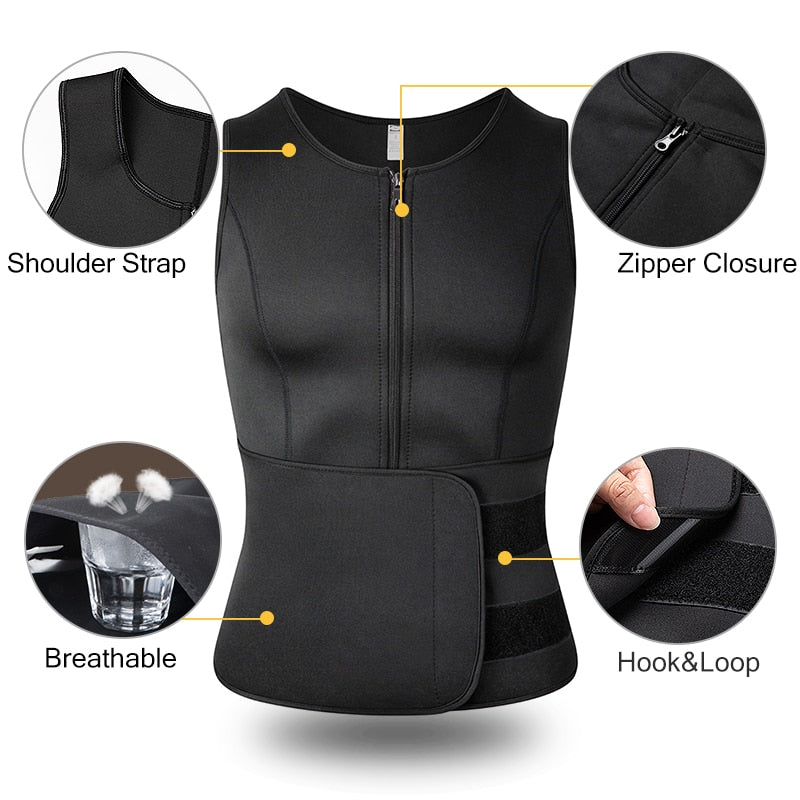 Men's Waist Trainer / Body Shapers Sweat Vest/Sauna Suit