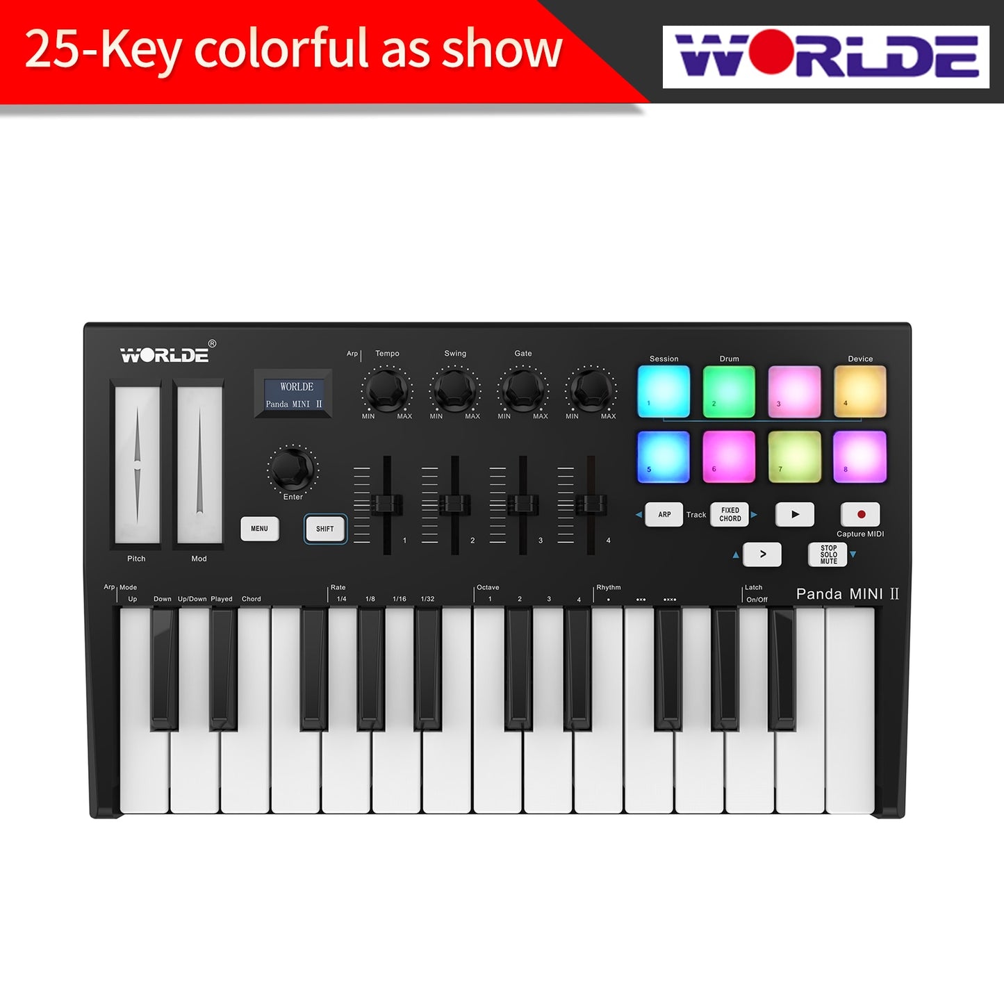 Mini Portable USB Keyboard & amp; w/ 8 Knobs of other instruments