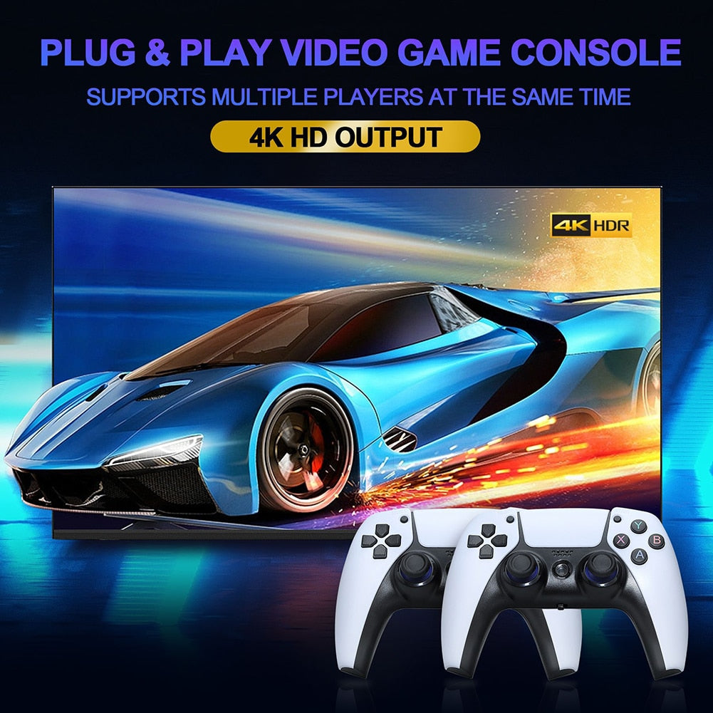 Game Stick 4K Retro Video Game Console Wireless Controllers TV HD 10000+ Games Handheld Game Console For PS1/MAME/GBA Emulators