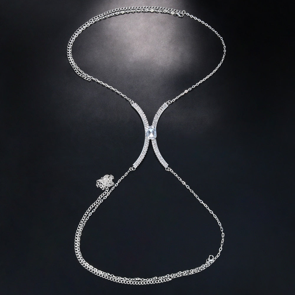 Crystal Bracket Bra Chain Harness for Women