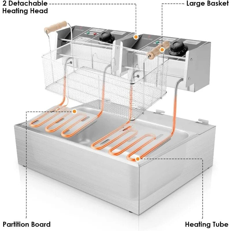 Deep Fryer, 3400w Electric Turkey Fryer with Large Basket