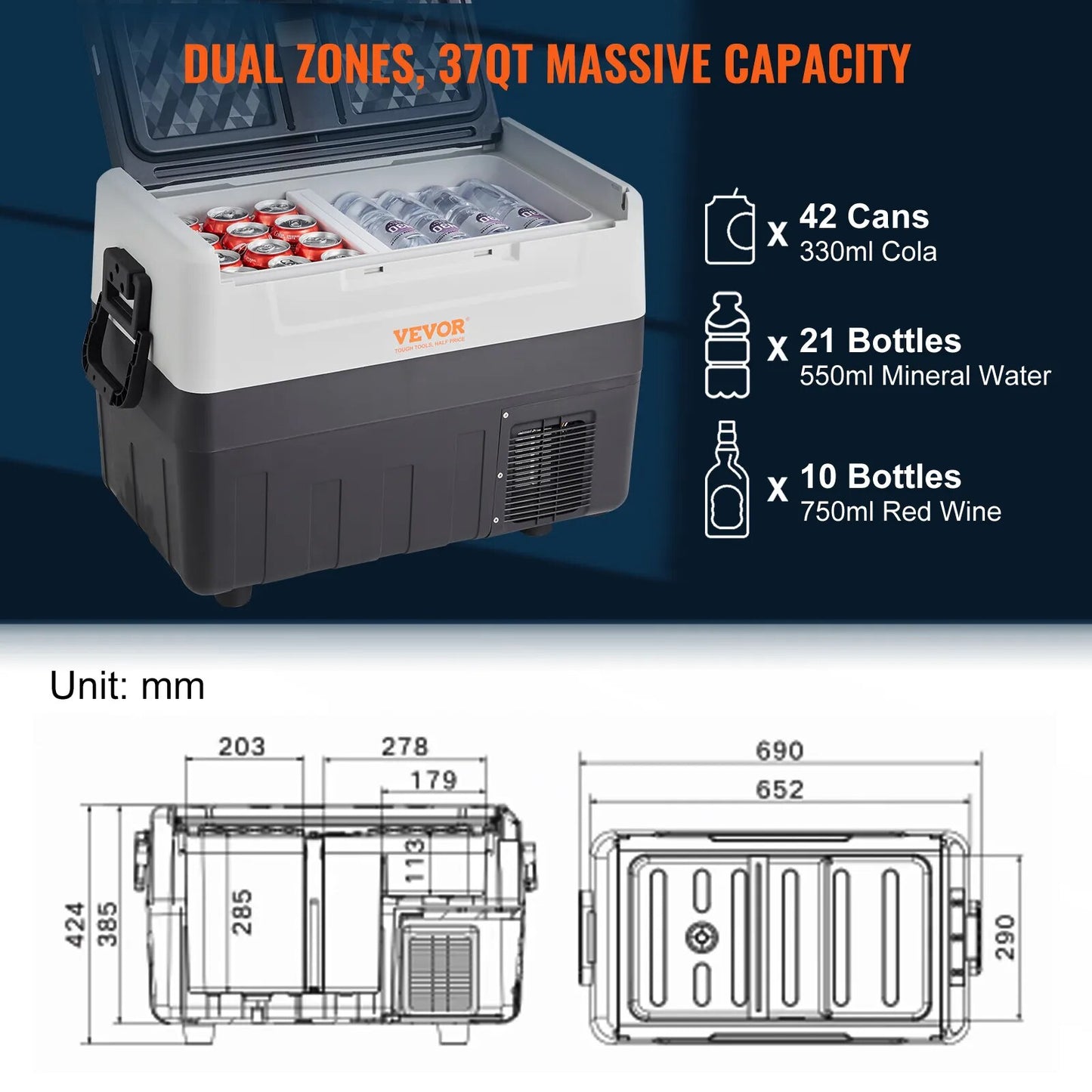 Mini Car Refrigerator / Freezer with Portable Compressor Cooler Ice Box