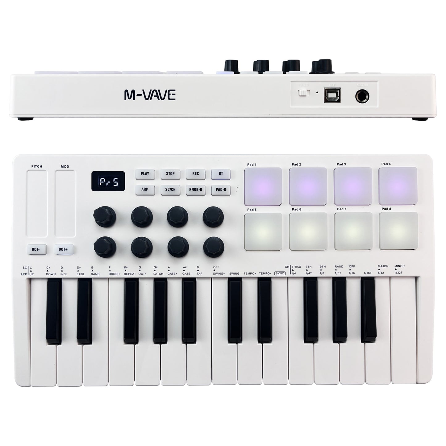 Mini Portable USB Keyboard & amp; w/ 8 Knobs of other instruments