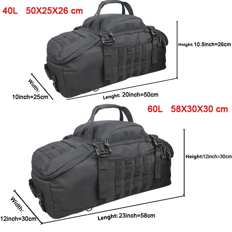 Multiple Purpose Waterproof Large Capacity Luggage/Duffel or Military Travel Bag