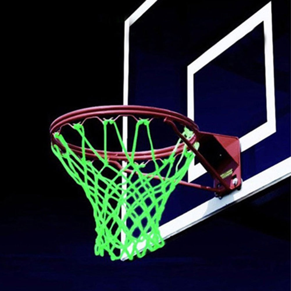 Green Luminous Basketball Net Glowing Light Shooting Mesh Training Adult Kids Nylon Net Standard Sport Luminous Basketball Sport