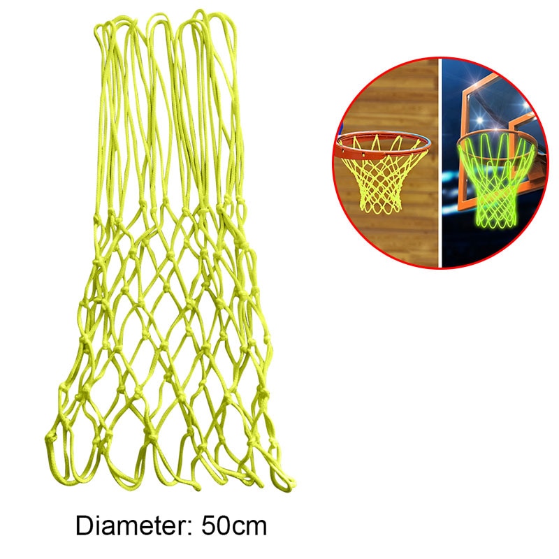 Green Luminous Basketball Net Glowing Light Shooting Mesh Training Adult Kids Nylon Net Standard Sport Luminous Basketball Sport