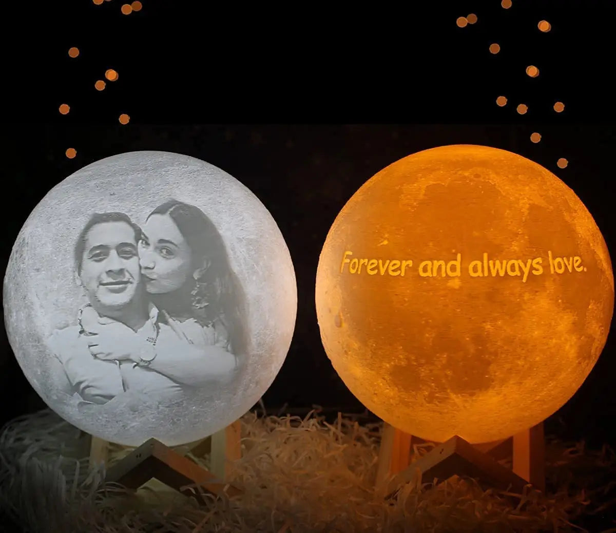 ZK20 Customized Photo Moon Lamp Personalized Kids Wife's Gifts Night Light USB Charging Tap Control  2/3 Colors Lunar Light