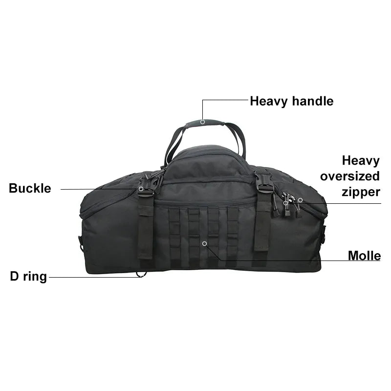 Multiple Purpose Waterproof Large Capacity Luggage/Duffel or Military Travel Bag