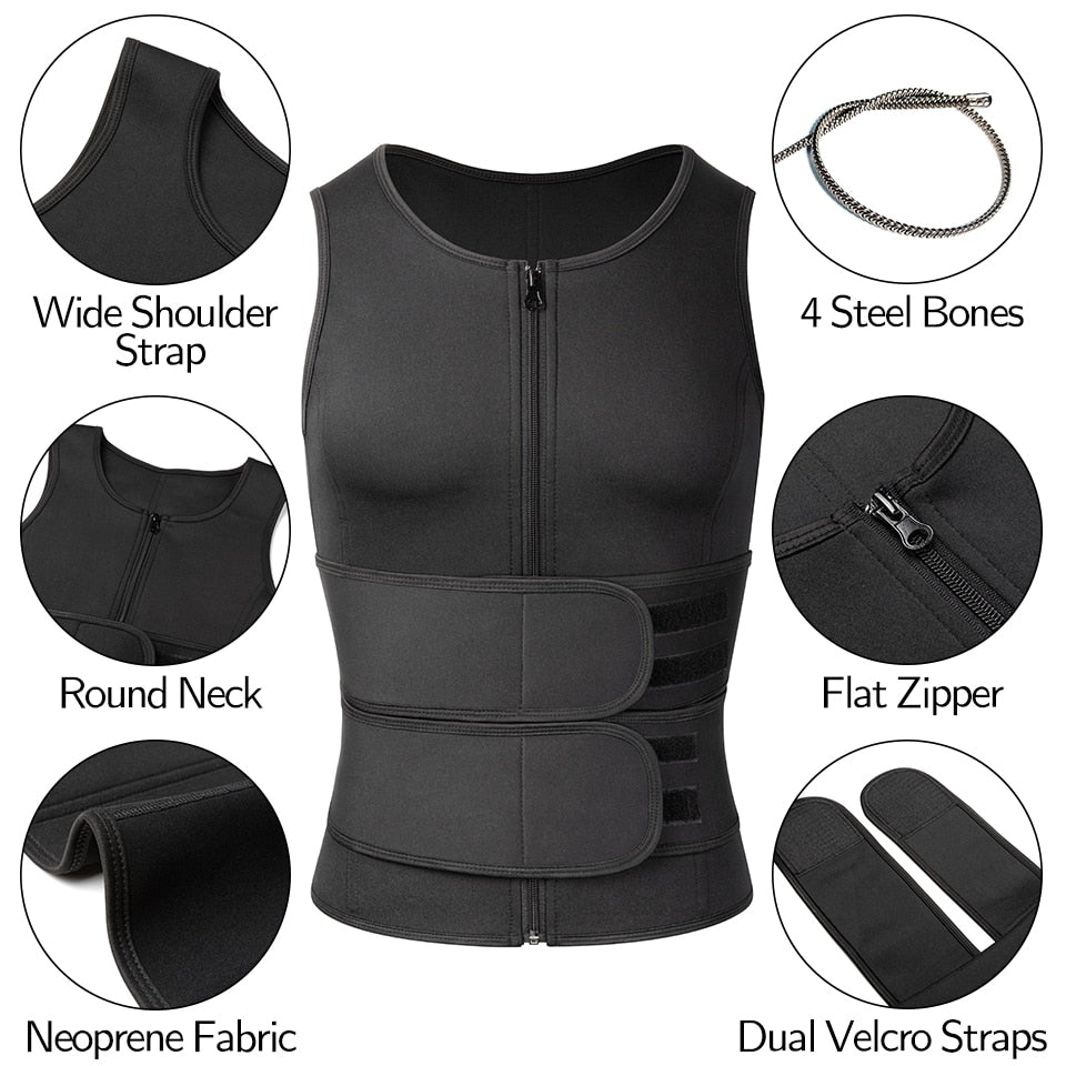 Men Body Shaping Sauna Sweat Slimming Underwear/Workout Vest