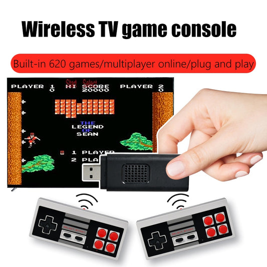 USB TV Game Console Stick 8 Bit Wireless Controller (w/620 Classic Games)