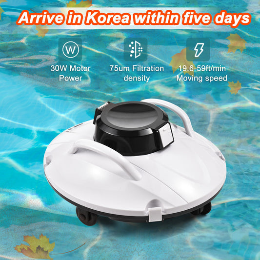 Cordless Robotic Pool Cleaner with 30W Pool Vacuum